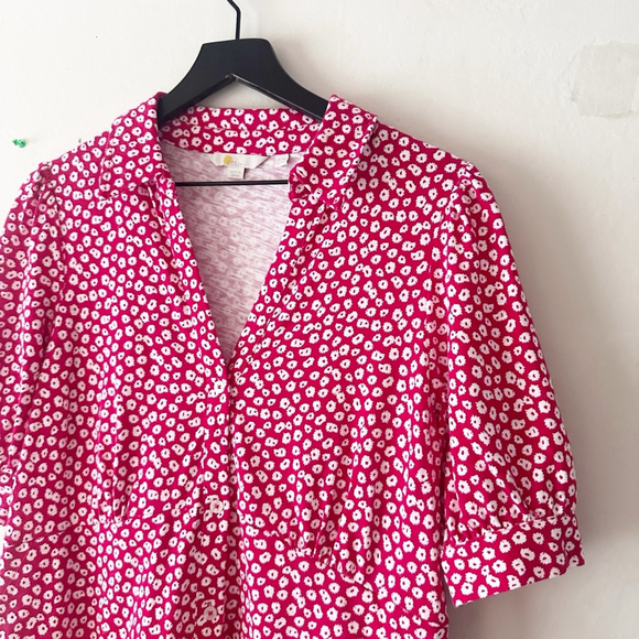 Boden Jersey Mini Dress Women's Size 10 Red White - Picture 5 of 11